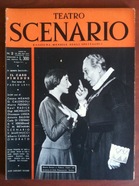 Teatro Scenario n^ 2 Anno XIX Febbraio 1955 Cover Ferrari Valeri - E8364