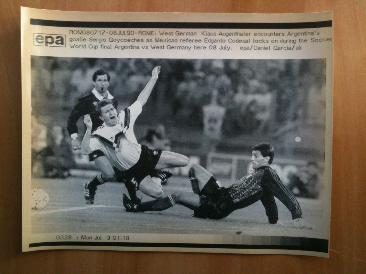 Tele/Laser Foto Coppa del Mondo/World cup finale Argentina/Germania ovest 1990