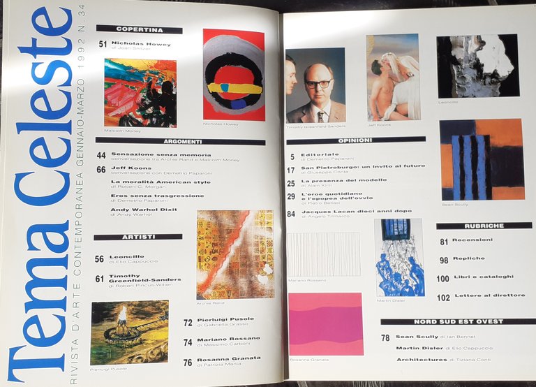 Tema Celeste Arte contemporanea gennaio-Marzo 1992 N. 34