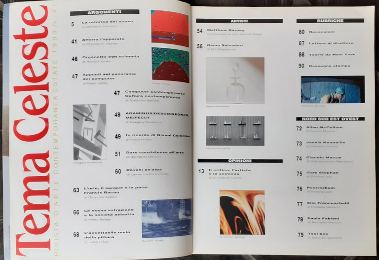 Tema Celeste rivista d'Arte contemporanea Estate 1993 n^41