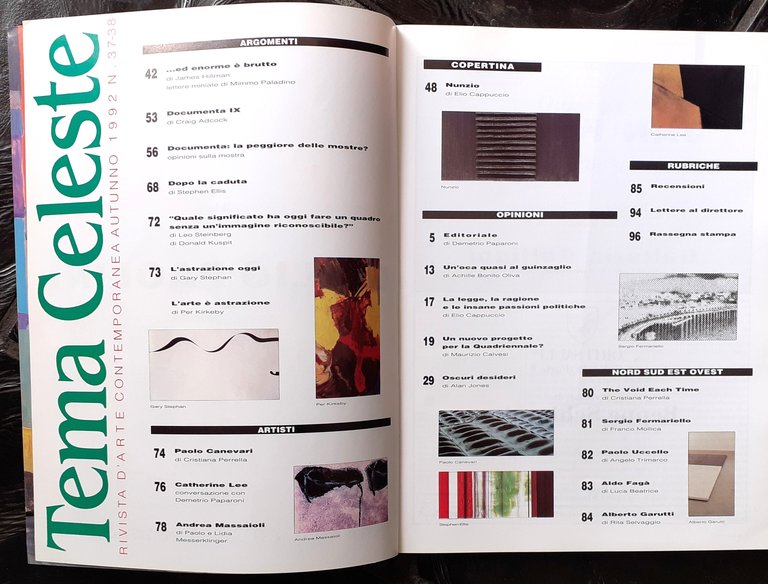 Tema Celeste rivista d'Arte contemporanea N^ 37/38 autunno 1992