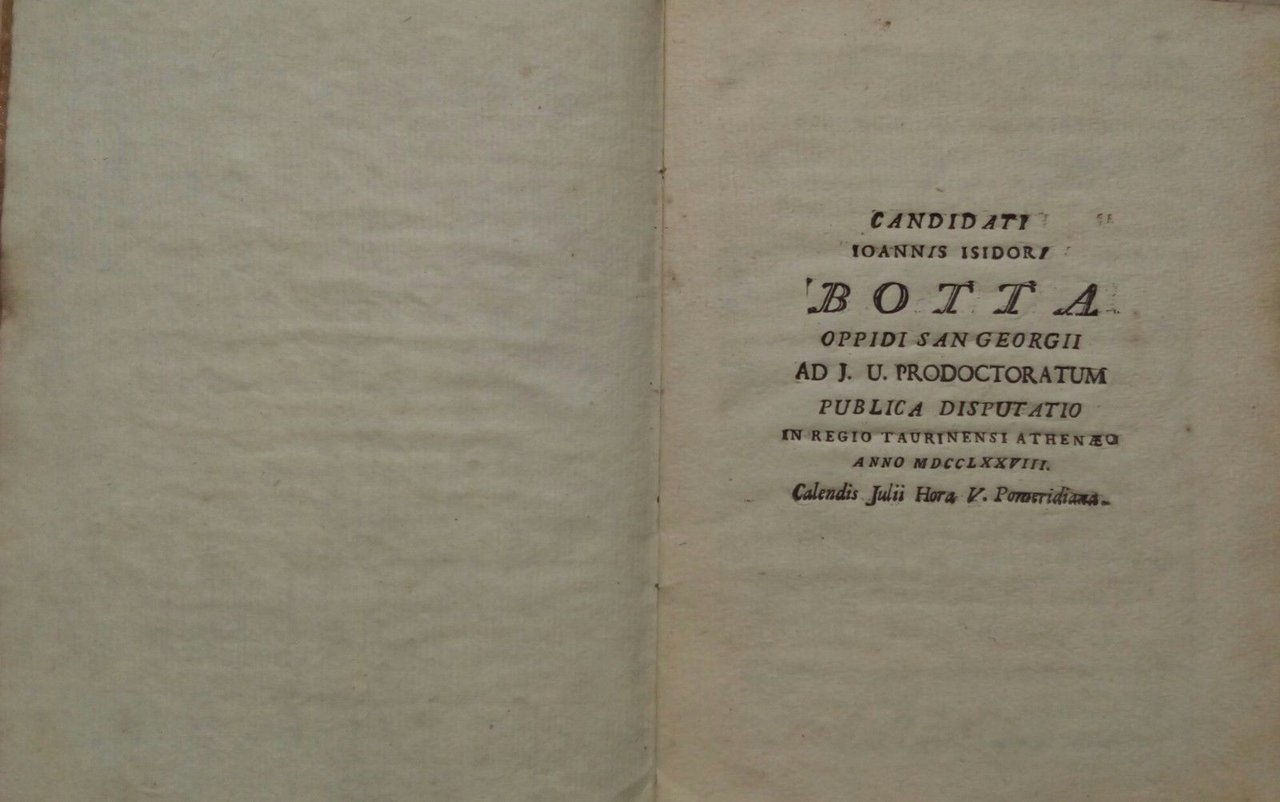 Tesi di Laurea Candidato di San Giorgio Canavese To 1778