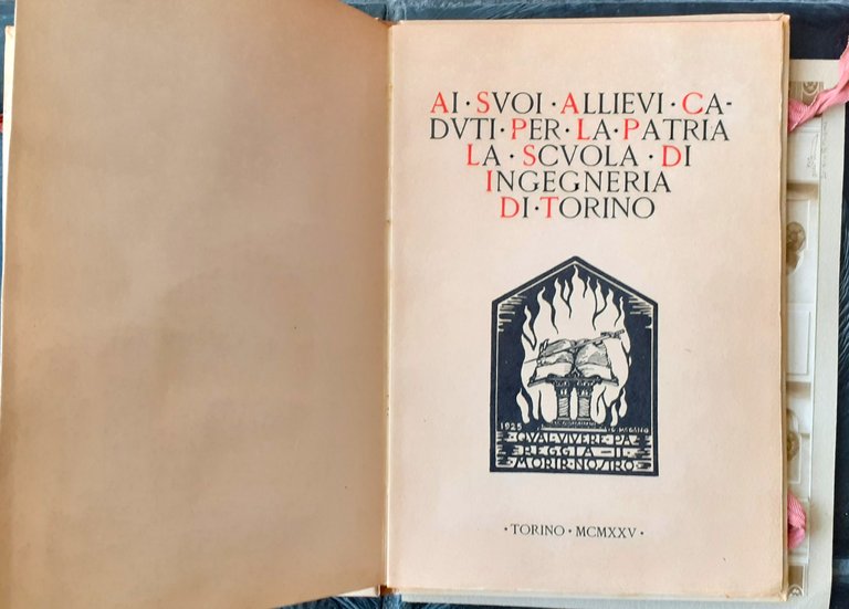 Torino Palazzo del Valentino 1926 Commemorazione degli allievi caduti nella …