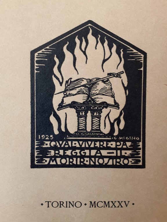 Torino Palazzo del Valentino 1926 Commemorazione degli allievi caduti nella …