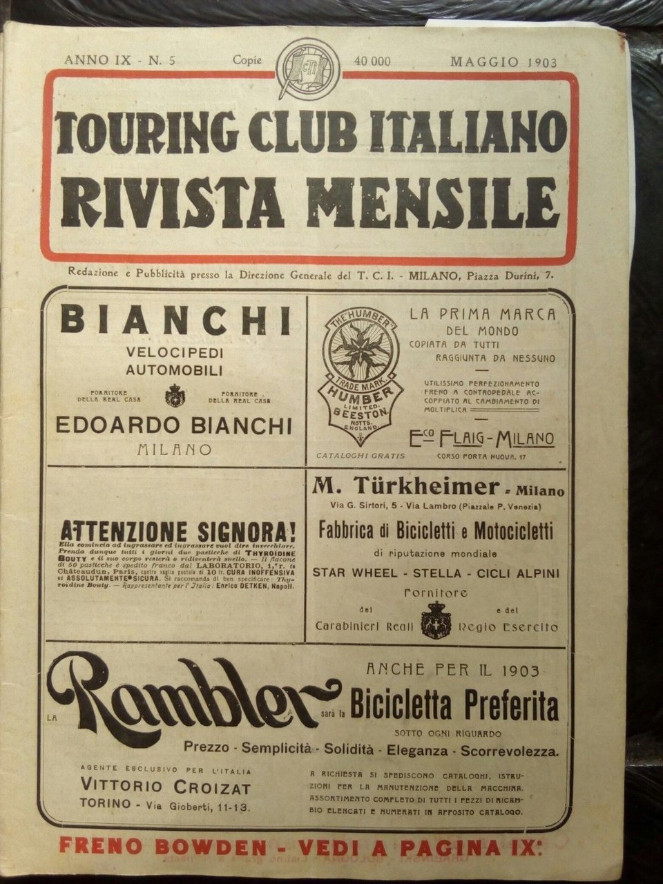 Touring Club Italiano rivista maggio 1903