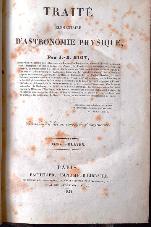 Traité élémentaire d'Astronomie physique (5 voll.)