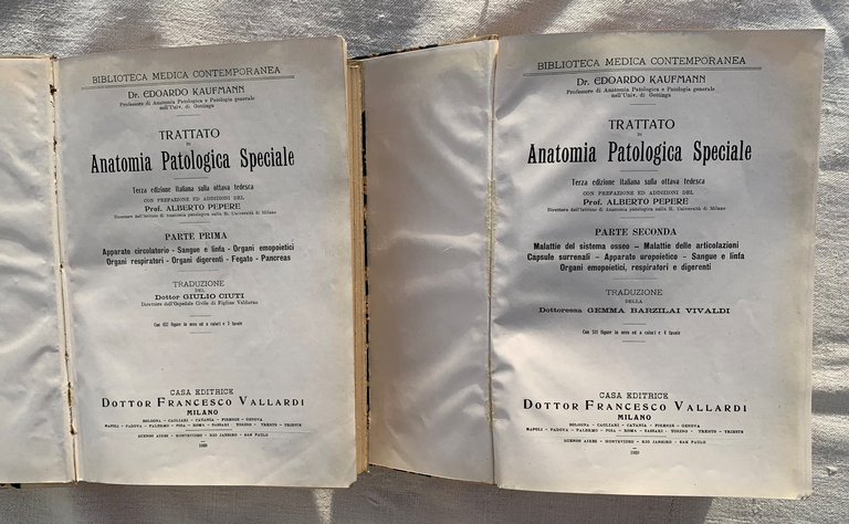 Trattato di Anatomia Patologica Speciale. Parte Prima (Apparato circolatorio - …