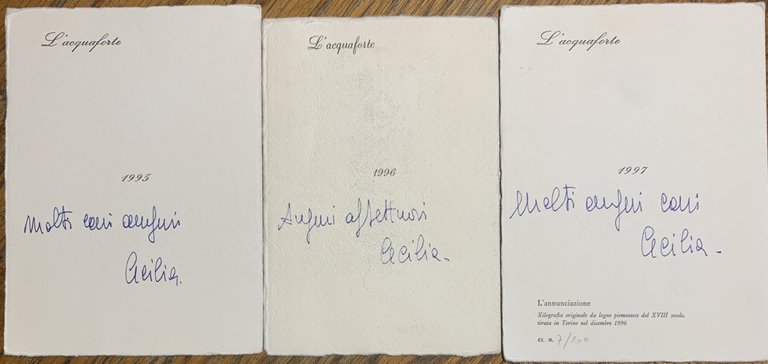 Tre biglietti d'auguri con xilografie da legni originali | Immagine Gallery 2