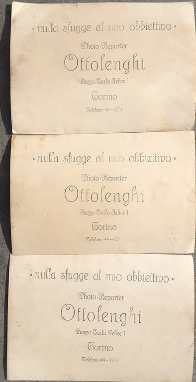 Tre fotografie gruppi cinofili Torino anni '30/40 fotografo Ottolenghi