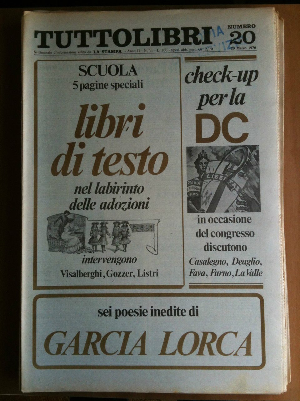 TUTTOLIBRI Anno II n^ 20 - 20 Marzo 1976