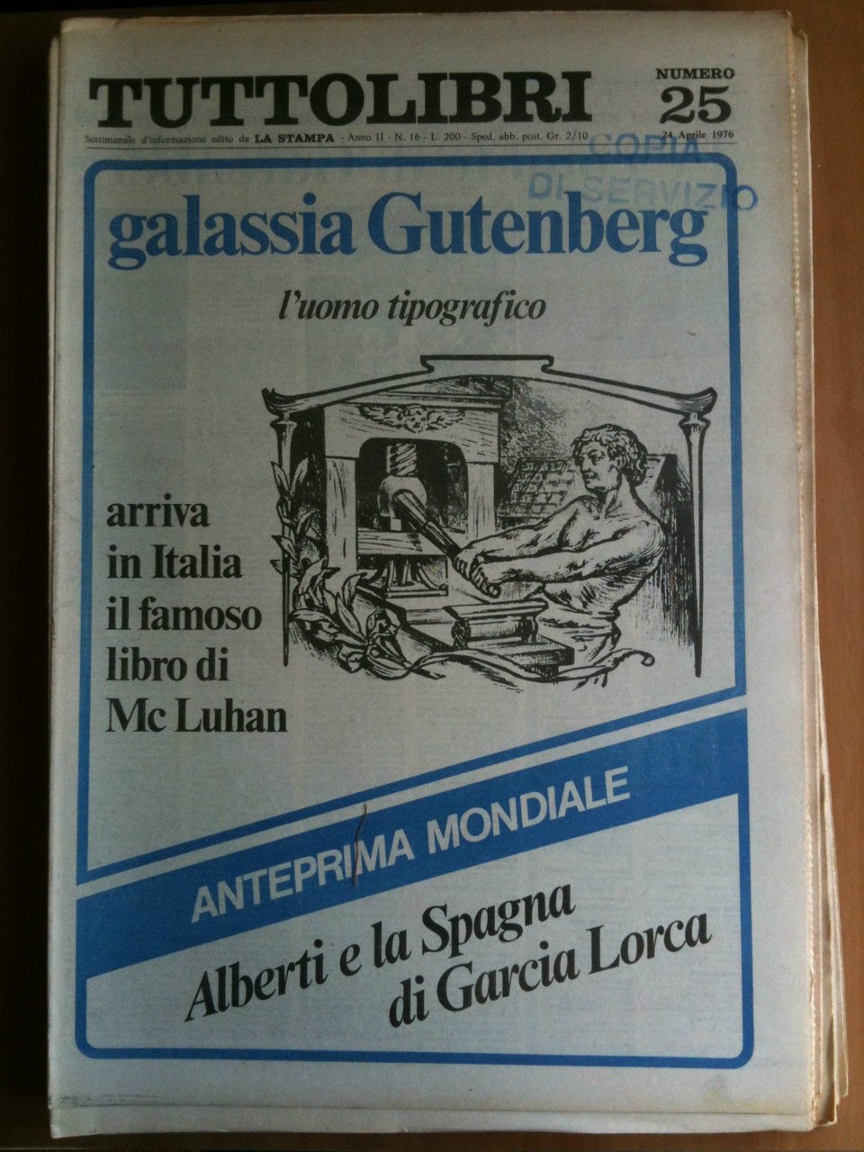 TUTTOLIBRI Anno II n^ 25 - 24 Aprile 1976