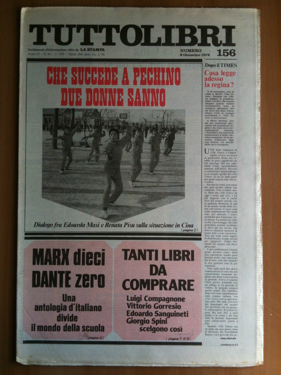 TUTTOLIBRI Anno IV n^ 156 - 9 Dicembre 1978