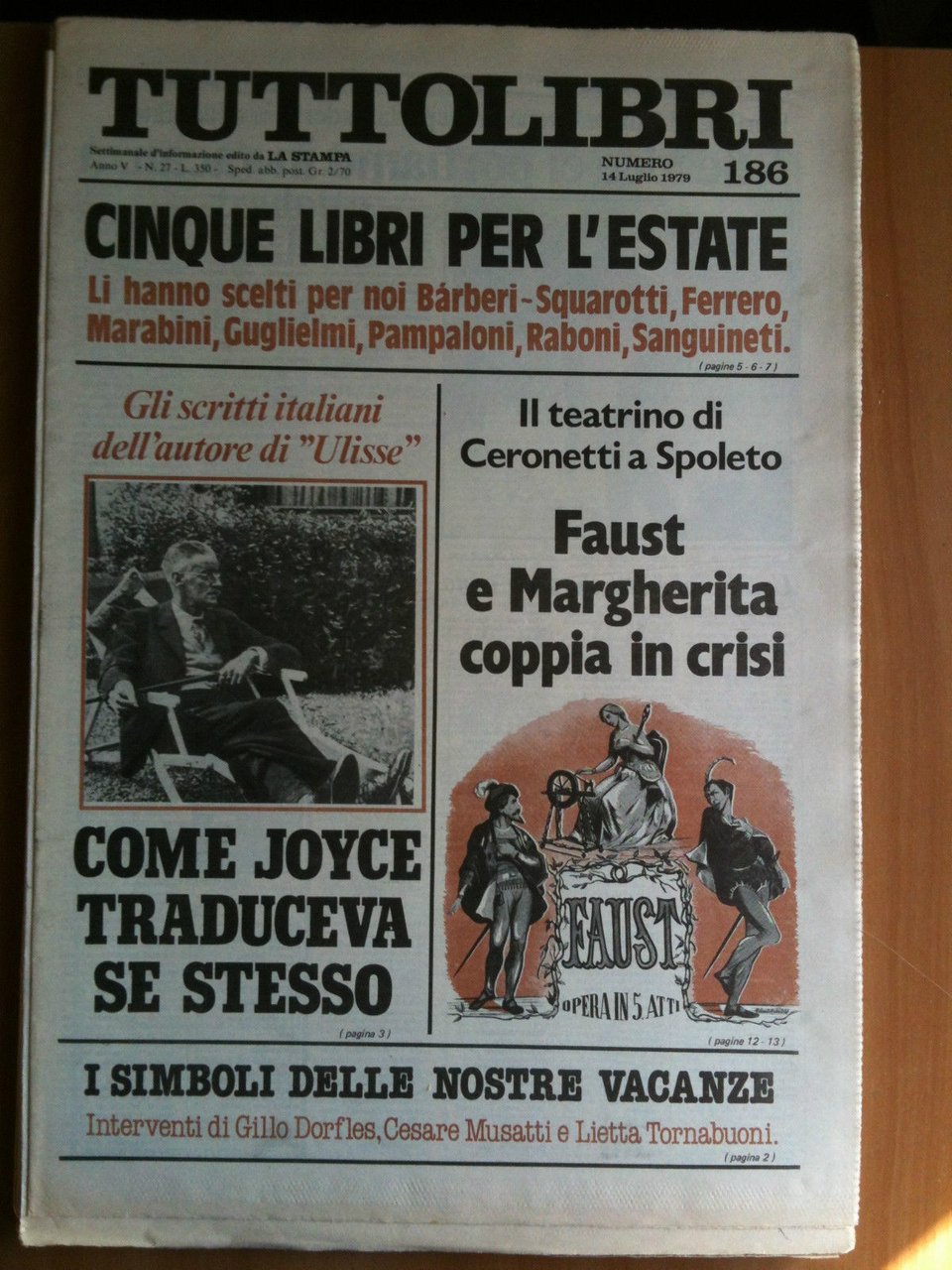 TUTTOLIBRI Anno V n^ 186 - 14 Luglio 1979
