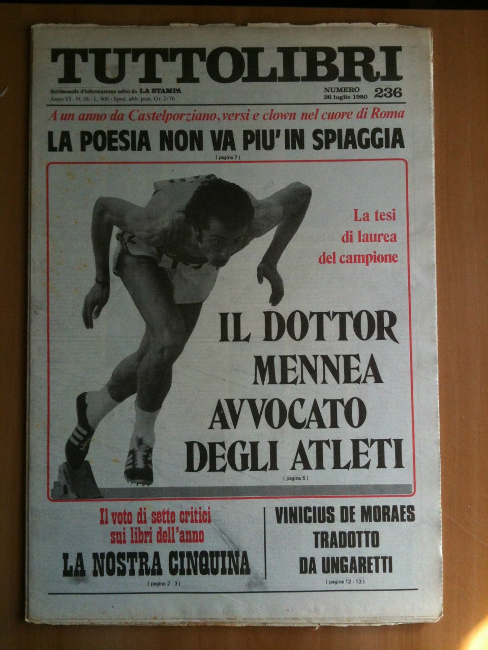 TUTTOLIBRI Anno VI n^ 236 - 26 Luglio 1980 | Immagine principale