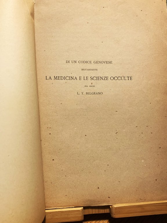 Un Codice genovese riguardante la Medicina e le Scienze occulte