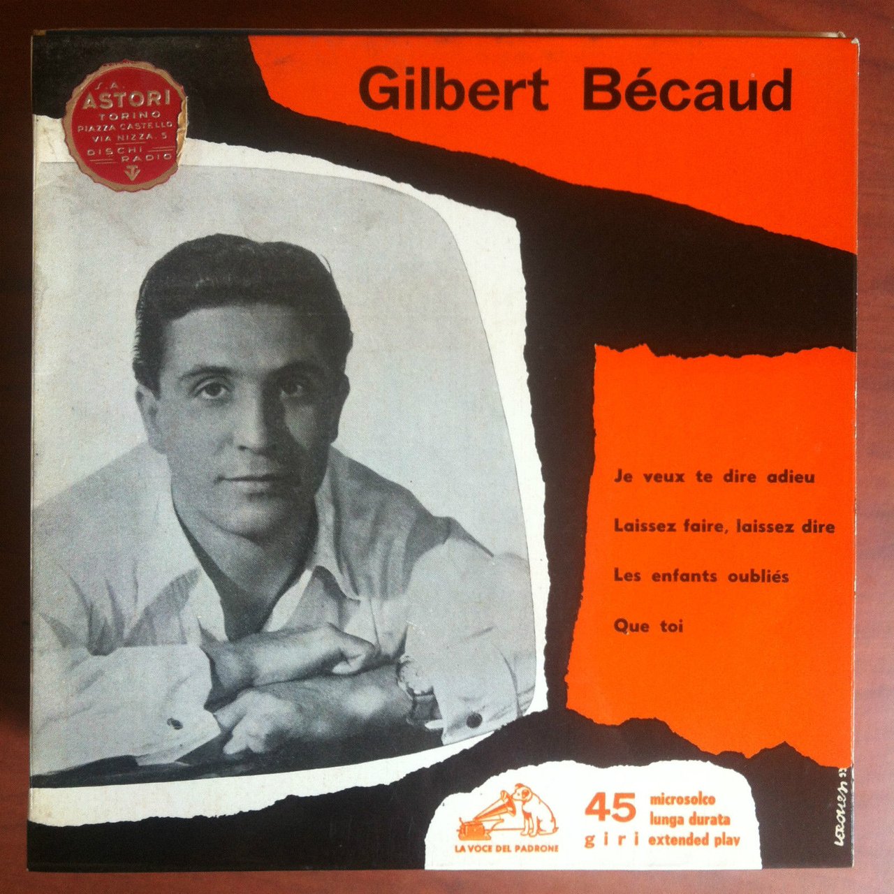 Vinile 45 giri Gilbert Bécaud Cover L. Veronesi - E17737