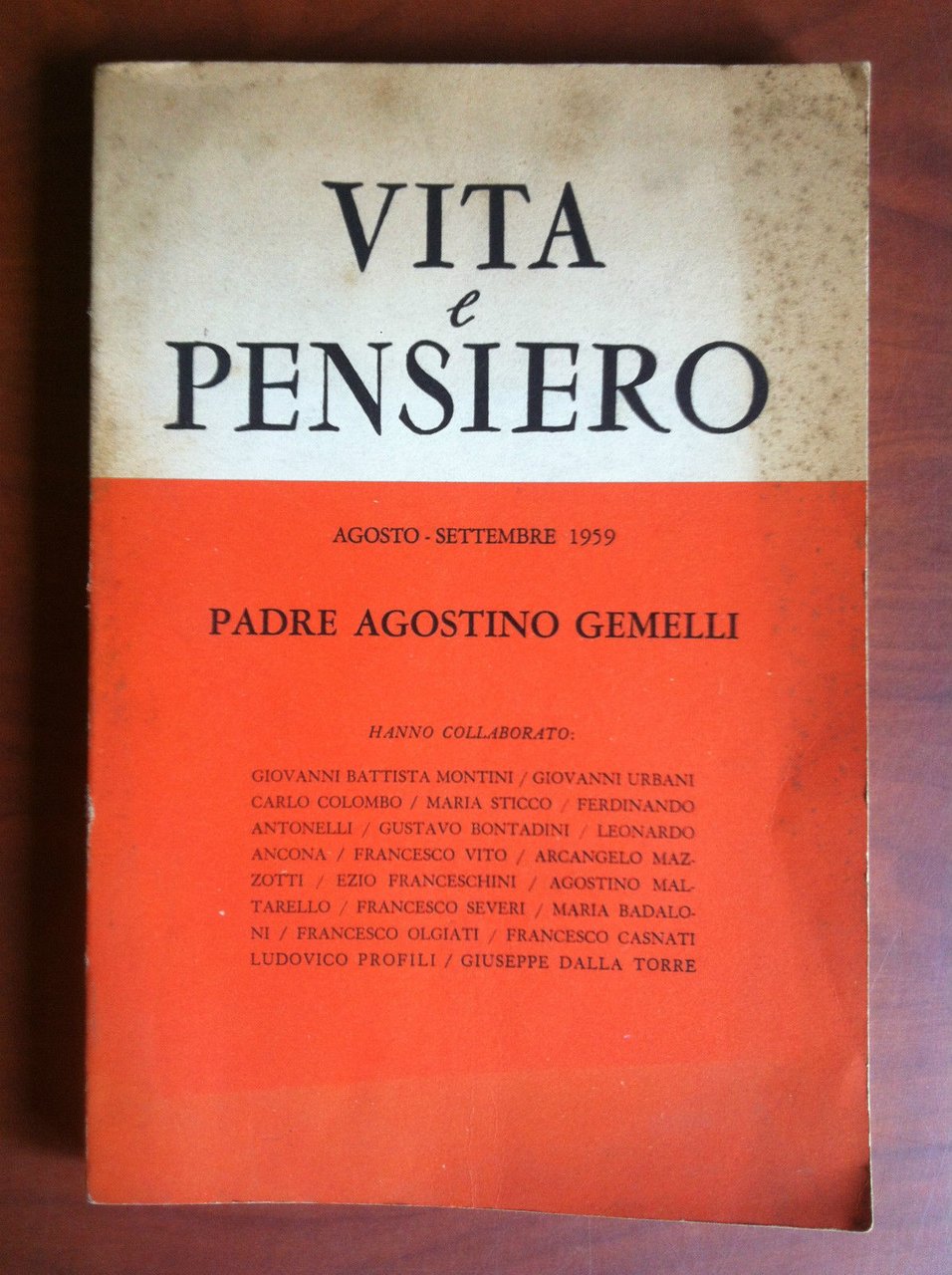 Vita e pensiero Padre Agostino Gemelli Agosto-Settembre 1959 - E17628