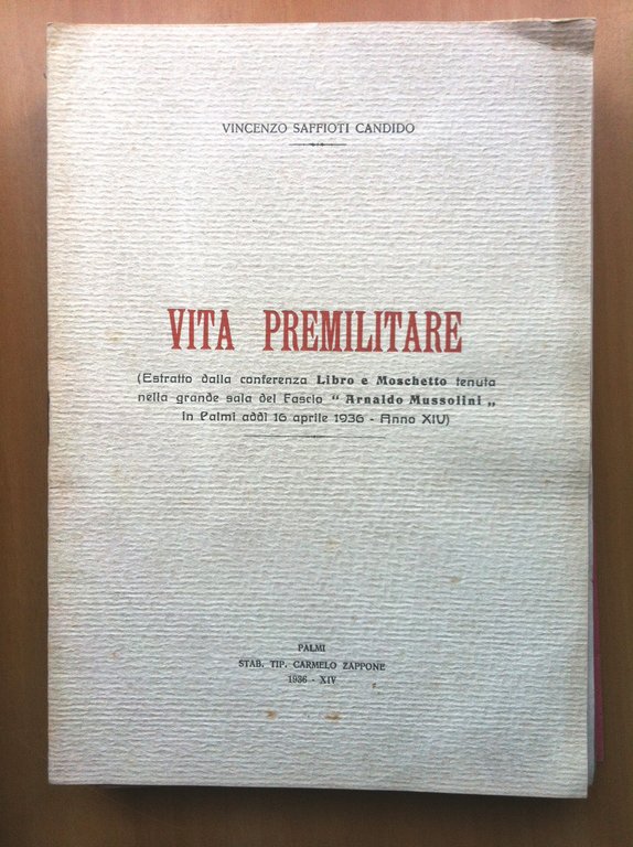 Vita premilitare Vincenzo Saffioti Candido 1936 -  E14072