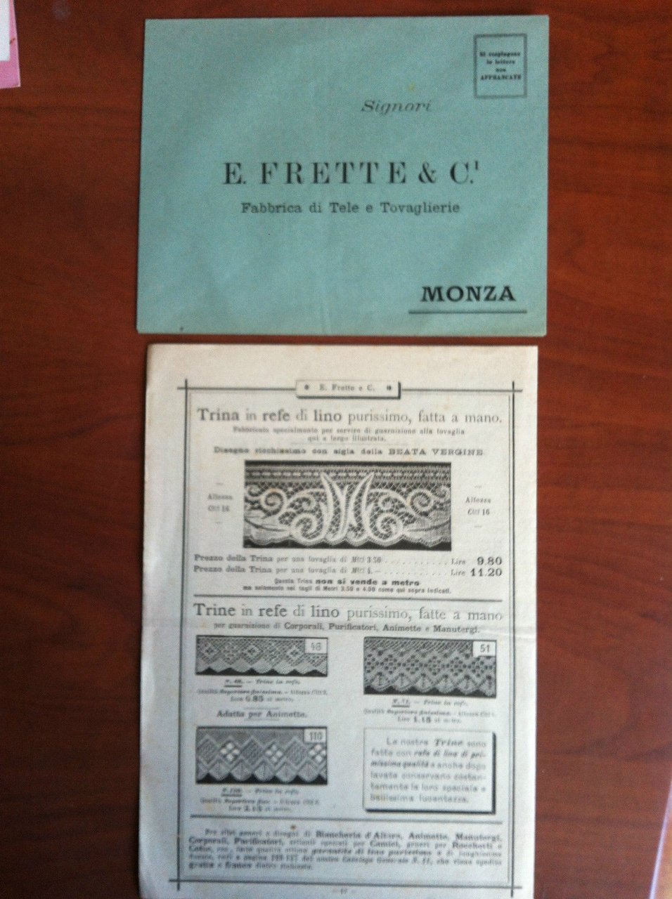 Volantino Biancheria per Altare Santa Messa Beata Vergine E. Frette …