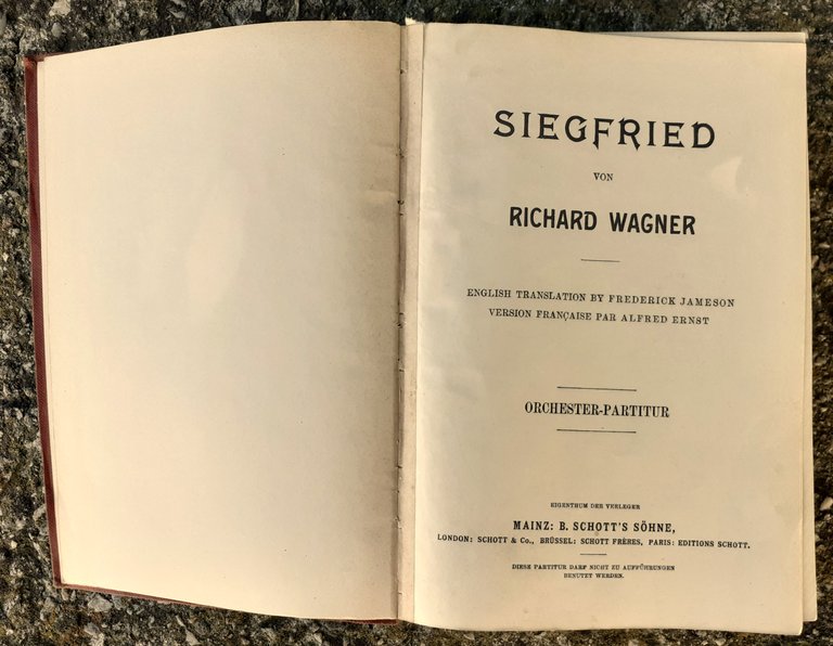 Wagner Siegfried Orchester Partitur Lonfdon Mainz: B. Schott's Sohne