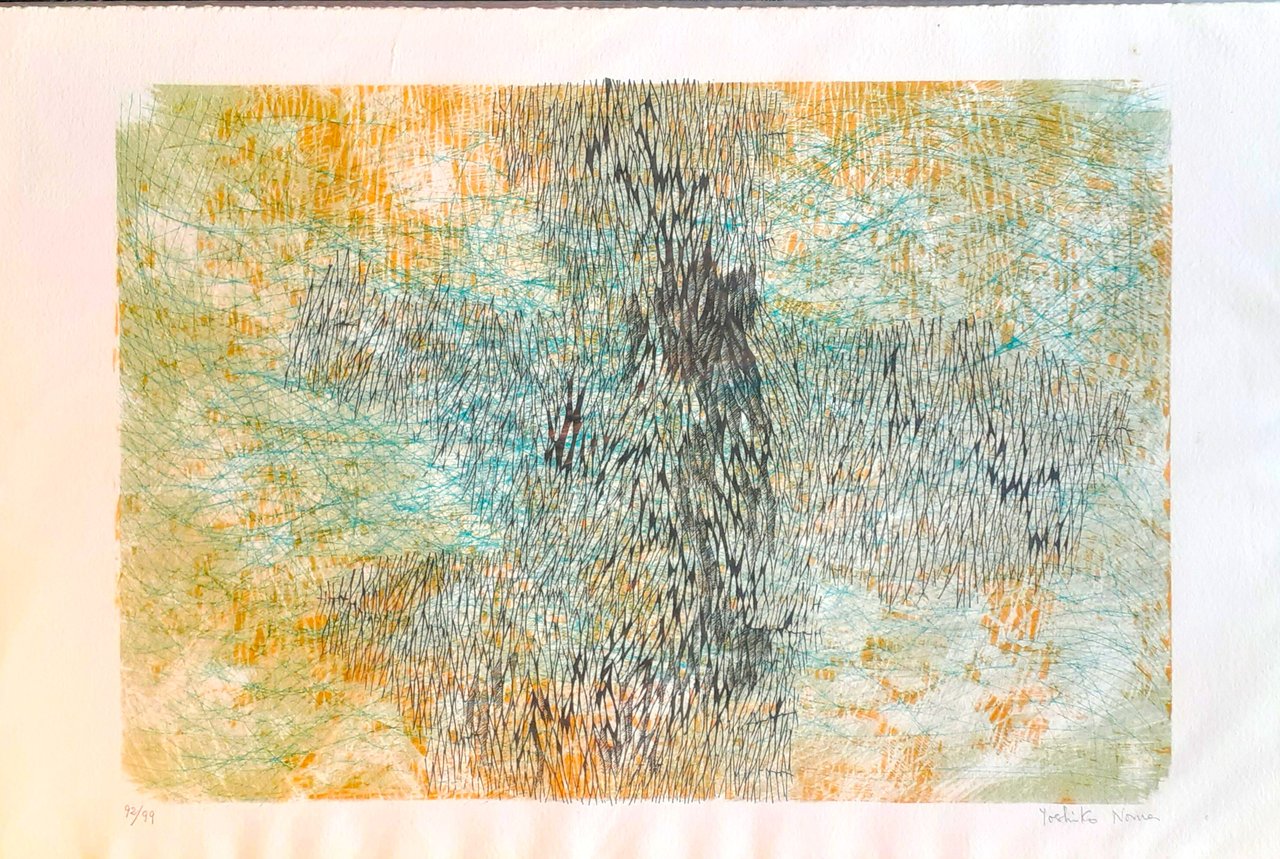 Yoshiko Noma artista Giapponese Litografia originale 1967