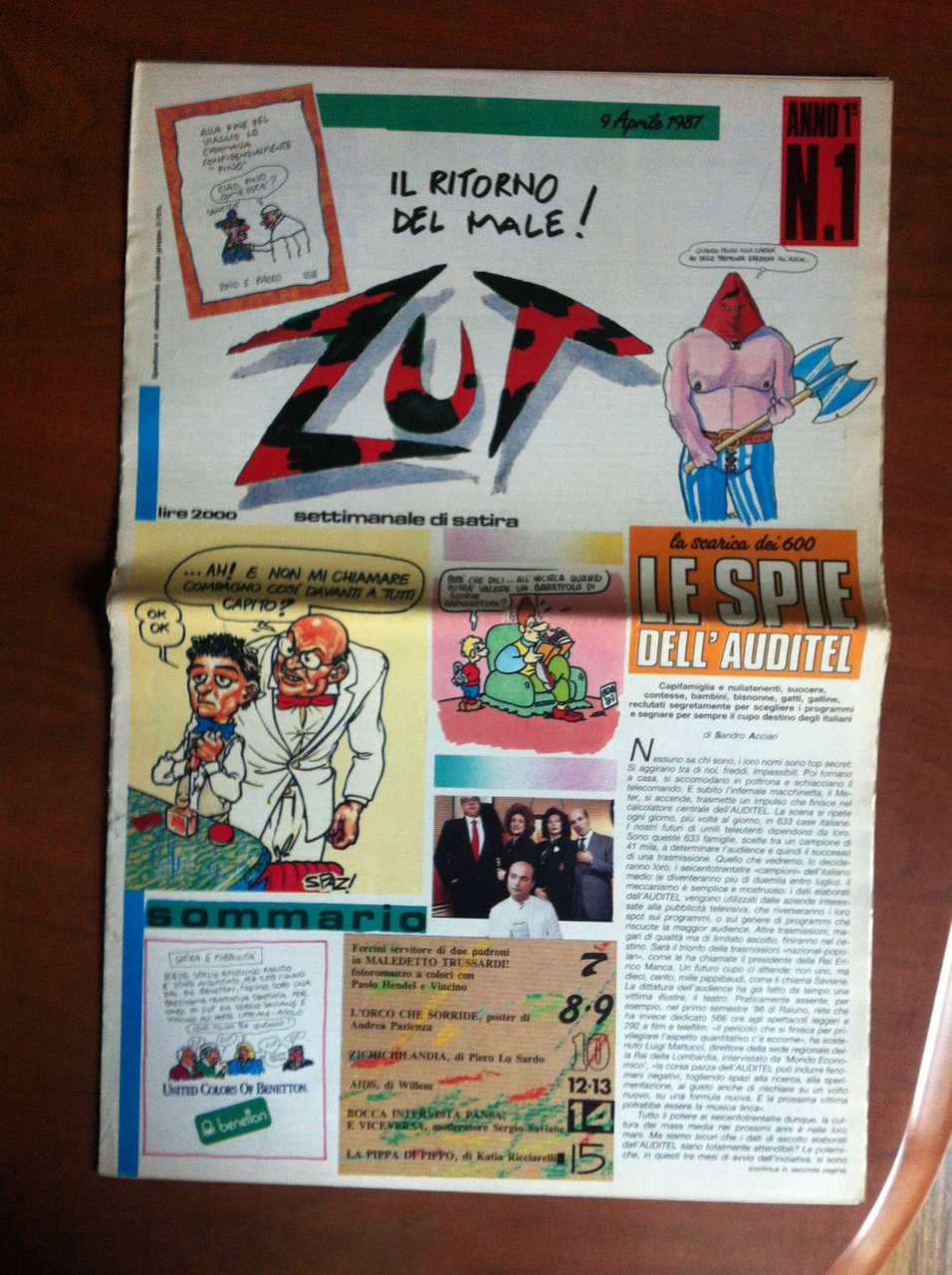 Zut Il ritorno del male Anno 1^ n^ 1 Aprile …