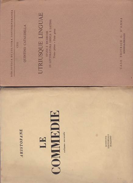 Utriusque linguae. Studi e ricerche di letteratura greca e latina