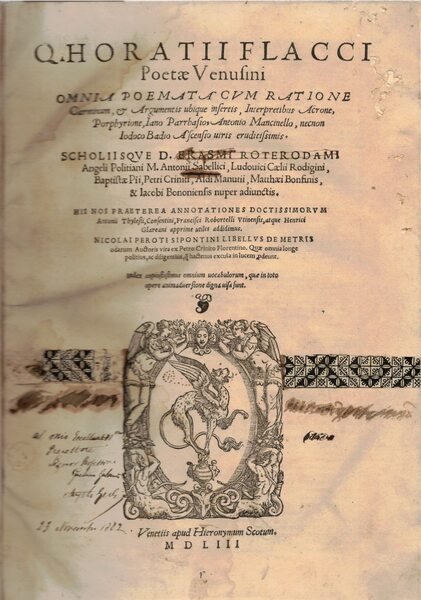Q.Horatii Flacci. Poetae Venusini. Omnia Poemata Cum Ratione Carminum, & … | Immagine Gallery 2
