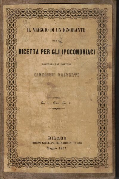 Il viaggio di un ignorante ossia ricetta per gli ipocondriaci | Immagine principale