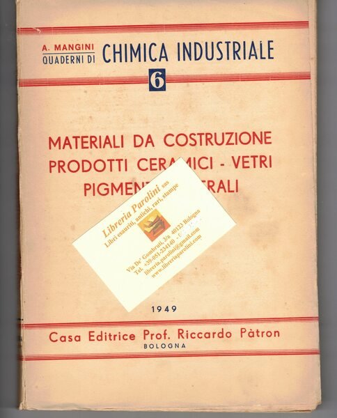 Materiali da costruzione. Prodotti ceramici. Vetri. Pigmenti minerali