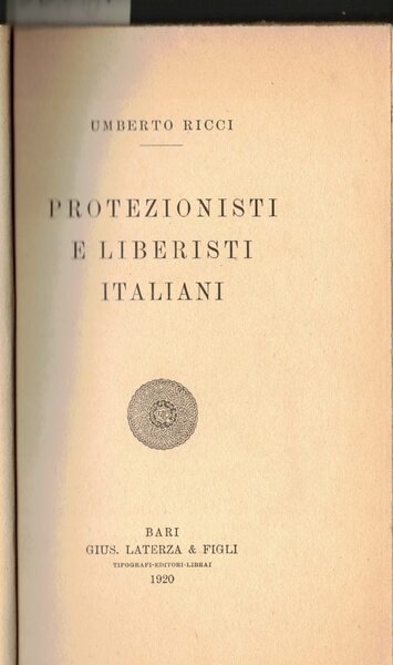 Protezionisti e liberisti italiani