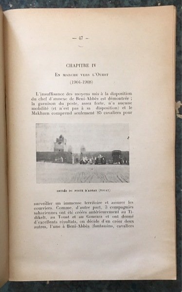 CHRONIQUE DE L'QUEST SAHARIEN (1900-1930) PAR LE CHEF D'ESCADRON AUGIèRAS