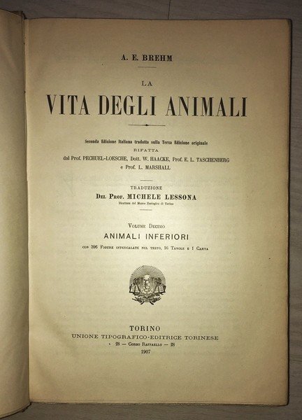 La Vita degli Animali, Seconda Edizione Italiana tradotta sulla Terza …