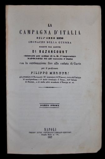 La campagna dItalia dellanno 1859. Cronache di guerra scritte dal …