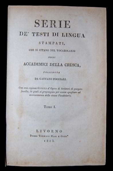 Serie de testi di lingua stampati, che si citano nel …