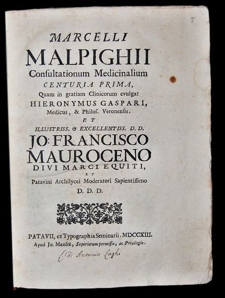 Consultationum Medicinalium Centuria Prima, Quam in gratiam Clinicorum evulgat Hieronymus …