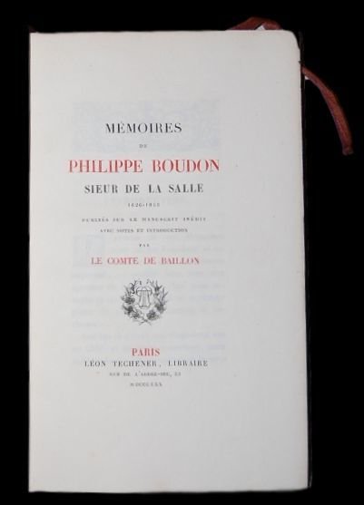 Mémoires de Philippe Boudon, Sieur de La Salle (1626-1652), publiés …