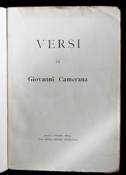 Versi di Giovanni Camerana,