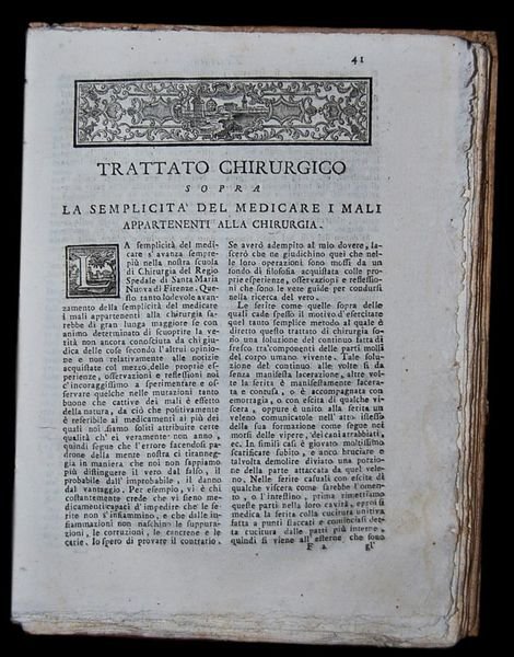 Trattato chirurgico di Angelo Nannoni sopra la semplicità del medicare …