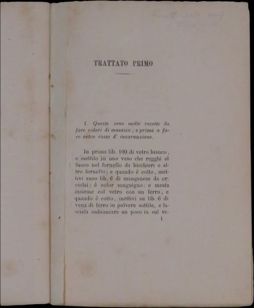 Dellarte del vetro per musaico, tre trattatelli dei secoli XIV …