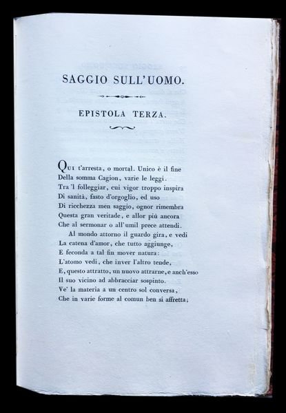 Saggio sull'uomo. Epistole di Alessandro Pope tradotte da Michele Leoni