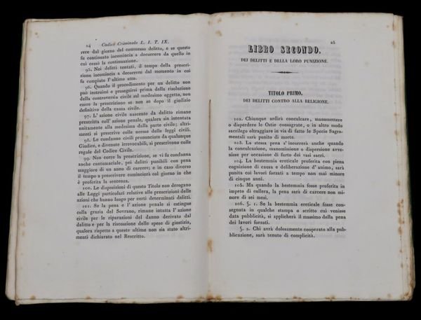 Codice Criminale e di Procedura Criminale per gli Stati Estensi,