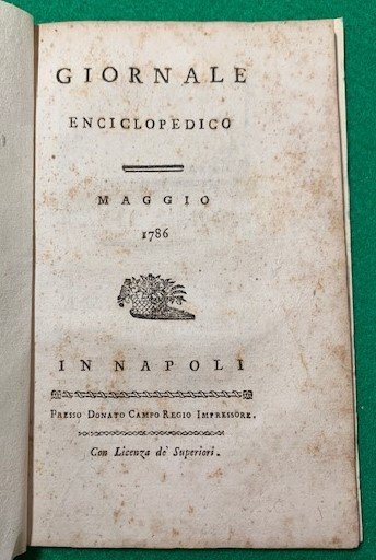 Giornale Enciclopedico, Maggio 1786