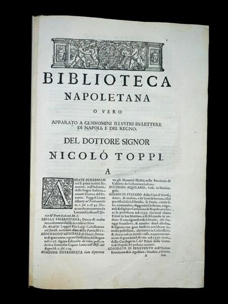 Biblioteca napoletana, et apparato a gli huomini illustri in lettere …