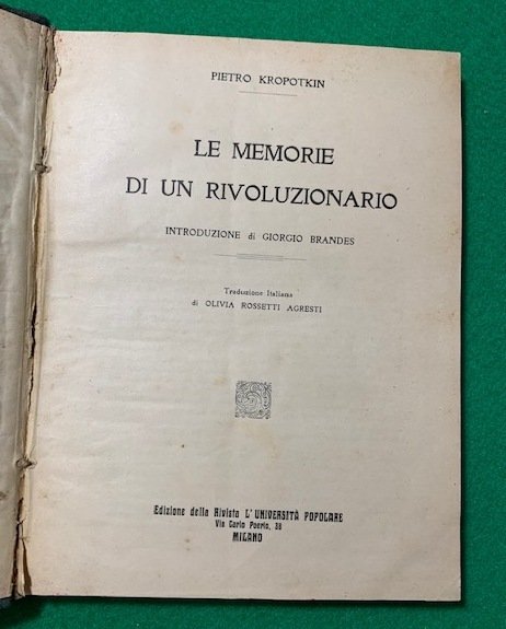 Le memorie di un rivoluzionario introduzione di G. Brandes traduzione …