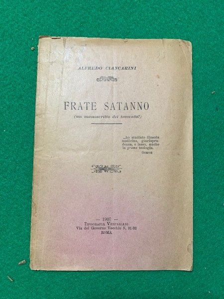 Frate Satanno (un manoscritto del Trecento)