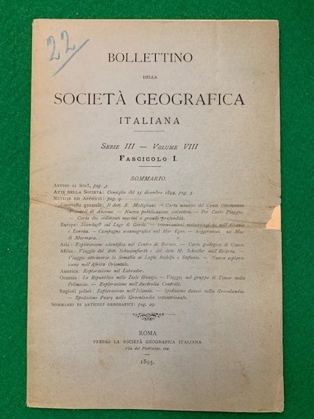 BOLLETTINO DELLA SOCIETÀ GEOGRAFICA ITALIANA. ITALIANA. SERIE III - VOLUME …