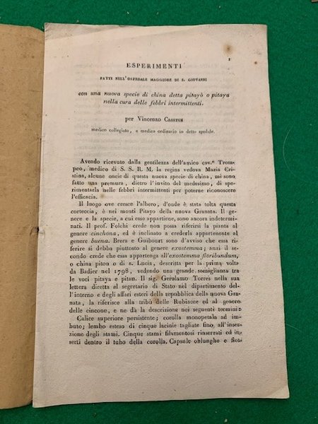 Esperimenti fatti nell'ospedale Maggiore di S. Giovanni, con una nuova …