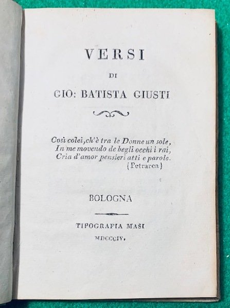 Versi di Gio: Batista Giusti,