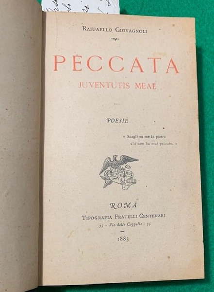 Peccata juventutis meae, poesie.